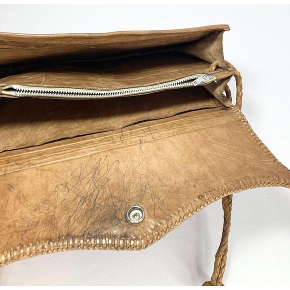 Real Full-Body Python Snakeskin/Leather Tan Cross/Shoulder Bag, Vintage c.1960’s - Picture 6 of 10